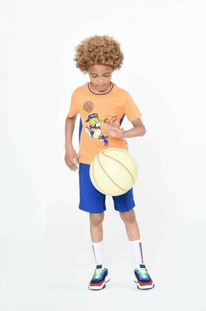 Otroška kratka majica Marc Jacobs oranžna barva - oranžna. Otroški kratka majica iz kolekcije Marc Jacobs. Model izdelan iz pletenine s potiskom.