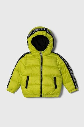 Otroška jakna Guess zelena barva - zelena. Otroški jakna iz kolekcije Guess. Podložen model