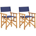 VIDAXL Režiserski stoli 2 kosa trden akacijev les modri