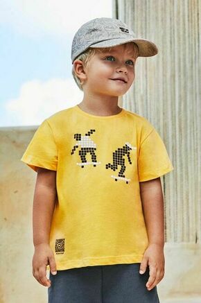 Otroška bombažna kratka majica Mayoral rumena barva - rumena. Otroška kratka majica iz kolekcije Mayoral. Model izdelan iz tanke