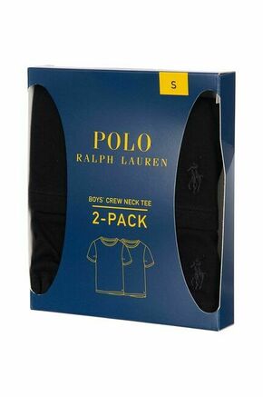 Pižama Polo Ralph Lauren 2-pack črna barva - črna. Otroške kratka majica iz kolekcije Polo Ralph Lauren. Model izdelan iz enobarvne pletenine.