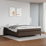 shumee Box spring postelja z vzmetnico rjav 160x200 cm umetno usnje
