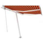 Vidaxl Avtomatska tenda LED + senzor 300x250 cm oranžna/rjava