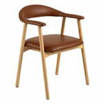Jedilni stoli v kompletu 2 ks iz umetnega usnja v konjak rjavi barvi/v naravni barvi Addi – Actona