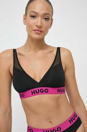 Modrček HUGO črna barva - črna. Modrček bralette kroja iz kolekcije HUGO. Model izdelan iz udobnega materiala.