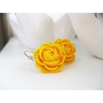 Troli Rumeni viseči uhani Sončno cvetje