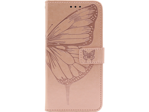 Chameleon Samsung Galaxy A72 5G - Preklopna torbica (WLGO-Butterfly) - roza-zlata