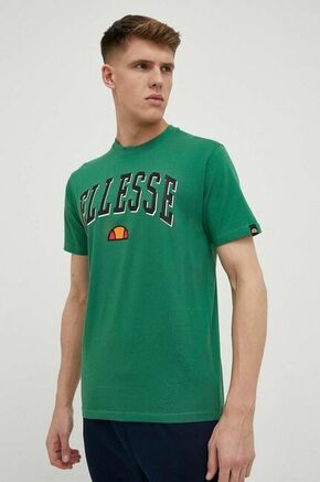 Bombažna kratka majica Ellesse zelena barva - zelena. Ohlapna kratka majica iz kolekcije Ellesse