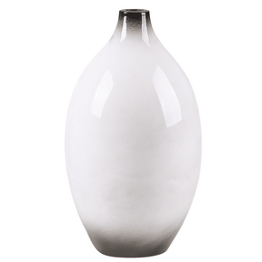 Beliani Dekorativna vaza 36 cm bela BAEZA