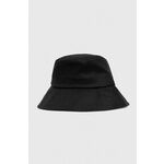 Lanen klobuk Gant črna barva - črna. Klobuk iz kolekcije Gant. Model z ozkim robom, izdelan iz enobarvnega materiala.