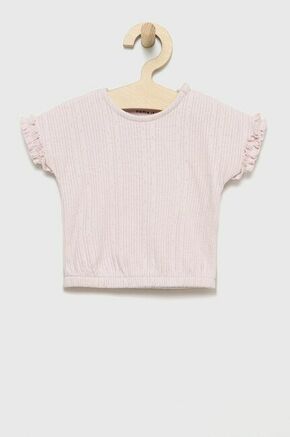 Otroški t-shirt Name it roza barva - roza. Otroški T-shirt iz kolekcije Name it. Model izdelan iz enobarvne pletenine.