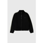 Otroški pulover Guess črna barva - črna. Otroški pulover iz kolekcije Guess, izdelan iz pletenine z nalepko. Model iz izjemno udobne tkanine z visoko vsebnostjo bombaža.