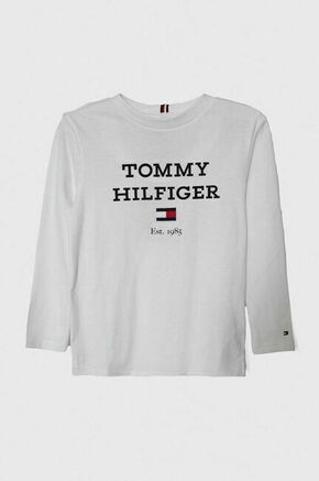 Otroška bombažna majica z dolgimi rokavi Tommy Hilfiger bela barva - bela. Otroške Majica z dolgimi rokavi iz kolekcije Tommy Hilfiger