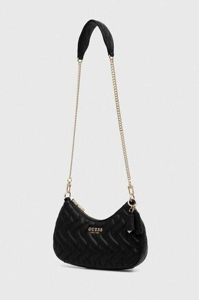Torbica Guess črna barva - črna. Majhna torbica iz kolekcije Guess. Model na zapenjanje