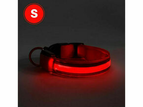 YUMMIE ovratnica z LED osvetlitvijo - USB z baterijo - velikost S (43cm) - rdeča