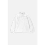 Otroška bombažna srajca Coccodrillo bela barva - bela. Otroški srajca iz kolekcije Coccodrillo, izdelana iz enobarvne tkanine. Model iz izjemno udobne bombažne tkanine.