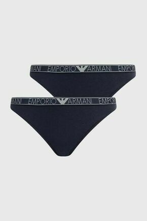 Tangice Emporio Armani Underwear 2-pack mornarsko modra barva - mornarsko modra. Tangice iz kolekcije Emporio Armani Underwear. Model izdelan iz elastične pletenine. V kompletu sta dva kosa.