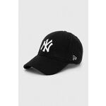 Kapa s šiltom New Era črna barva, NEW YORK YANKEES - črna. Kapa s šiltom vrste baseball iz kolekcije New Era. Model izdelan iz flisa.