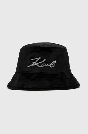 Karl Lagerfeld črna barva - črna. Klobuk iz kolekcije Karl Lagerfeld. Model z ozkim robom