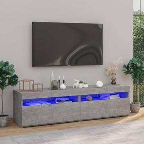 VidaXL TV omarica 2 kosa z LED lučkami betonsko siva 75x35x40 cm