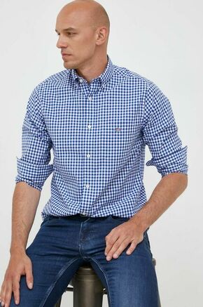 Bombažna srajca Gant moška - modra. Srajca iz kolekcije Gant