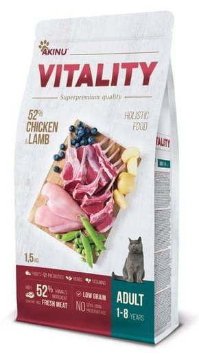 Akinu hrana za mačke VITALITY cat adult chicken &amp; lamb