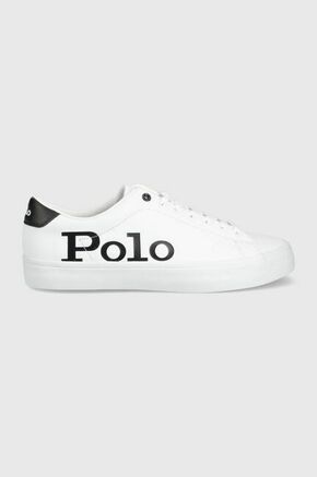 Usnjeni čevlji Polo Ralph Lauren Longwood - bela. Čevlji iz kolekcije Polo Ralph Lauren. Model izdelan iz naravnega usnja.