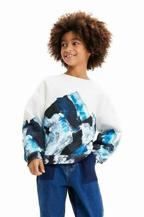 Otroški bombažen pulover Desigual - modra. Pulover iz kolekcije Desigual