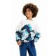 Otroški bombažen pulover Desigual - modra. Pulover iz kolekcije Desigual, izdelan iz udobne, rahlo elastične tkanine. Model iz zračne bombažne tkanine.