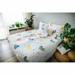 Belo bombažno posteljno perilo za enojno posteljo 140x200 cm LP Dita Graffiti Heart - Cotton House