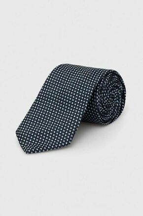 Svilena kravata BOSS mornarsko modra barva - mornarsko modra. Kravata iz kolekcije BOSS. Model izdelan iz vzorčaste tkanine. Izjemno udoben material z visoko vsebnostjo svile.