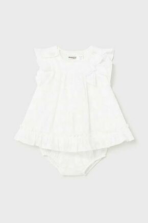 Obleka za dojenčka Mayoral Newborn bela barva - bela. Obleka za dojenčke iz kolekcije Mayoral Newborn. Nabran model