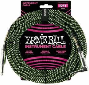 Ernie Ball P06077-EB Črna-Zelena 3 m Ravni - Kotni