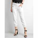 FANCY Ženske hlače z rebrastim pasom SIVA white FA-SP-5024.10_317040 L-XL