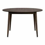Temno rjava okrogla raztegljiva jedilna miza iz masivnega hrasta ø 120 cm Tyler – Rowico