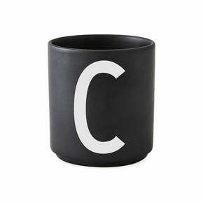 Črna porcelanasta skodelica Design Letters Alphabet C