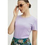 Bombažna kratka majica Medicine ženski, vijolična barva - vijolična. Kratka majica iz kolekcije Medicine. Model izdelan iz bombažne pletenine.