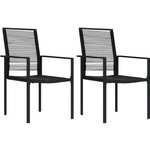 VIDAXL Vrtni stoli 2 kosa PVC ratan črne barve