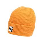 Kapa s primesjo volne HUGO oranžna barva, - oranžna. Kapa iz kolekcije HUGO. Model izdelan iz pletenine s primesjo volne.