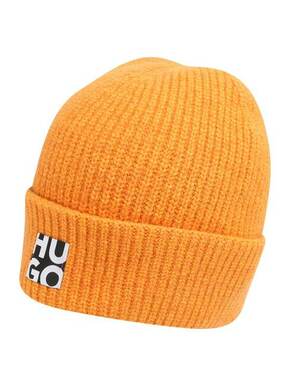 Kapa s primesjo volne HUGO oranžna barva