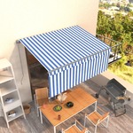 shumee Ročno zložljiva tenda s senčilom 3x2,5 m modra in bela