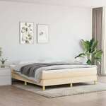 vidaXL Box spring postelja z vzmetnico krem 160x200 cm blago