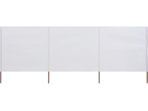 VIDAXL 3-panelni vetrobran tkanina 400x160 cm peščeno bel