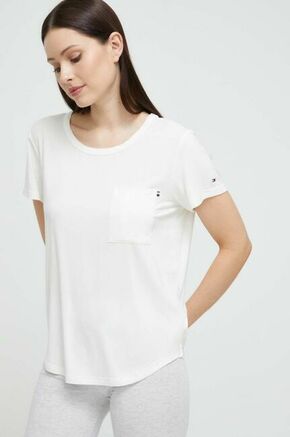 Majica lounge Tommy Hilfiger bela barva - bež. Kratka majica iz kolekcije Tommy Hilfiger. Model izdelan iz tanke