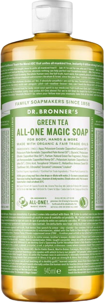 "Dr. Bronner's 18in1 naravno milo z zelenim čajem - 945 ml"
