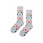 Nogavice Happy Socks Big Dot Sock siva barva - siva. Nogavice iz kolekcije Happy Socks. Model izdelan iz elastičnega, vzorčastega materiala.