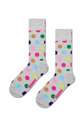 Nogavice Happy Socks Big Dot Sock siva barva - siva. Nogavice iz kolekcije Happy Socks. Model izdelan iz elastičnega