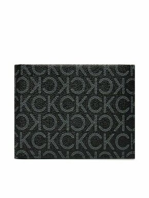 Calvin Klein Velika moška denarnica Ck Must Mono Trifold 10Cc W/Coi K50K511677 Črna