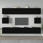 Komplet TV omaric 6-delni črn inženirski les - vidaXL - črna - 51,34 - 100 x 30 x 30 cm - vidaXL