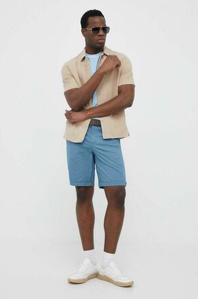 Kratke hlače Sisley moški - modra. Kratke hlače iz kolekcije Sisley. Model izdelan iz gladke tkanine. Model iz izjemno udobne tkanine z visoko vsebnostjo bombaža.